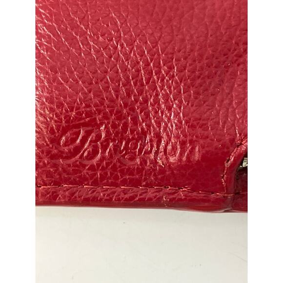 BRIGHTON LARGE RED LEATHER EMBOSSED ANIMAL PRINT WALLET - Picture 15 of 15